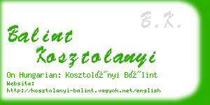 balint kosztolanyi business card